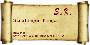 Strelinger Kinga névjegykártya